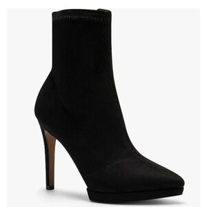 Jessica Simpson Black Stretch Pointed Toe Stiletto Heels Sock Boots‎ 6M NEW